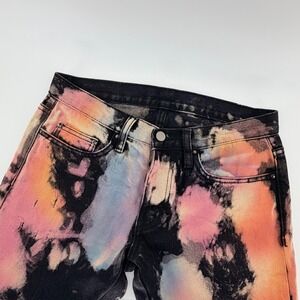 Mnml‎ M1 Splash Tie Dye Bleach Denim Jeans Size 28 Ankle Zip Slim Fit Multicolor